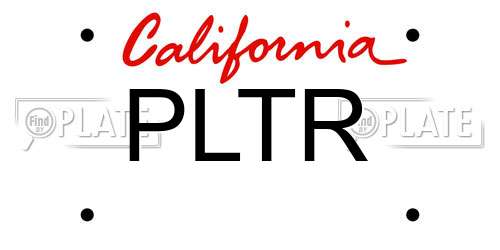 PLTR California License Plate