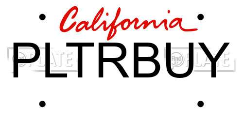PLTRBUY California License Plate