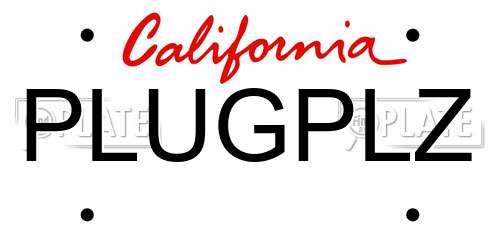 PLUGPLZ California License Plate