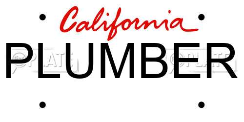 PLUMBER California License Plate