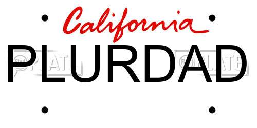 PLURDAD California License Plate