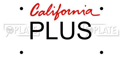 PLUS California License Plate