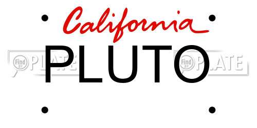 PLUTO California License Plate