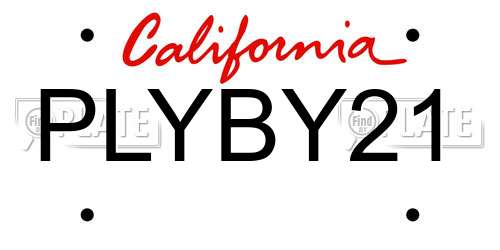 PLYBY21 California License Plate