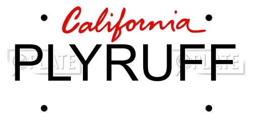 PLYRUFF California License Plate
