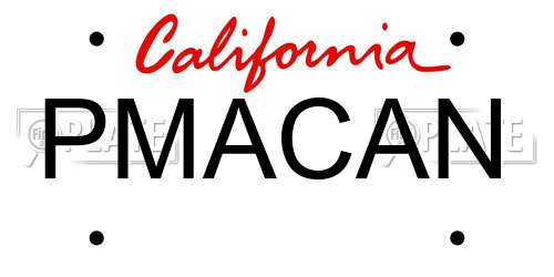 PMACAN California License Plate