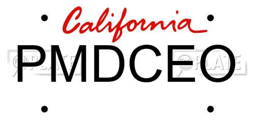 PMDCEO California License Plate