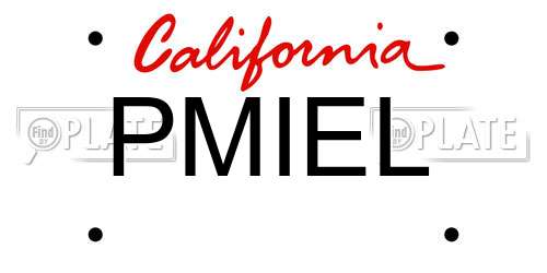 PMIEL California License Plate