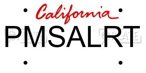 PMSALRT California License Plate