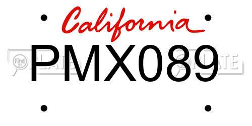 PMX089 California License Plate