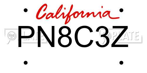 PN8C3Z California License Plate