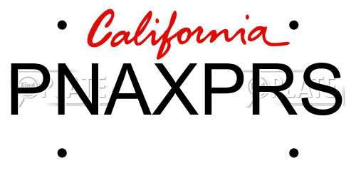 PNAXPRS California License Plate