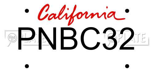 PNBC32 California License Plate