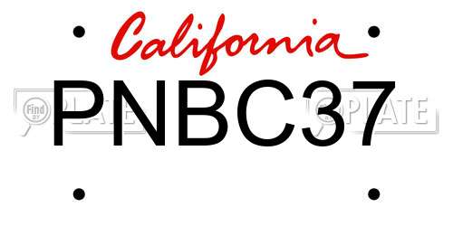 PNBC37 California License Plate