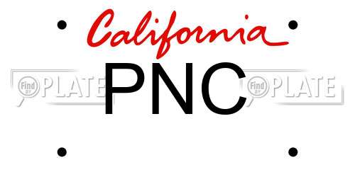 PNC California License Plate