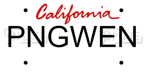 PNGWEN California License Plate
