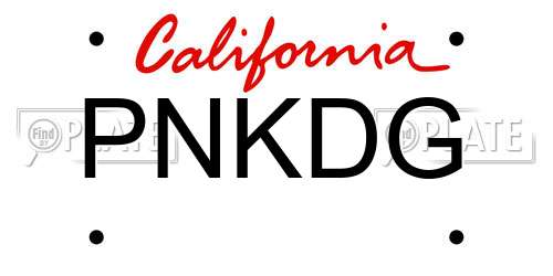 PNKDG California License Plate