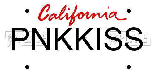 PNKKISS California License Plate