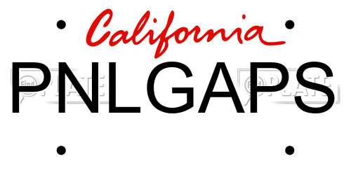 PNLGAPS license plate in CA state