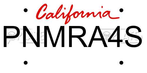 PNMRA4S California License Plate