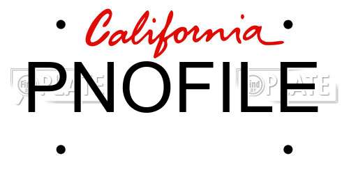 PNOFILE California License Plate