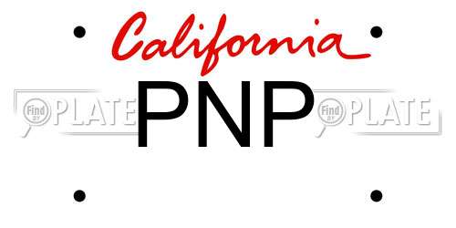 PNP California License Plate