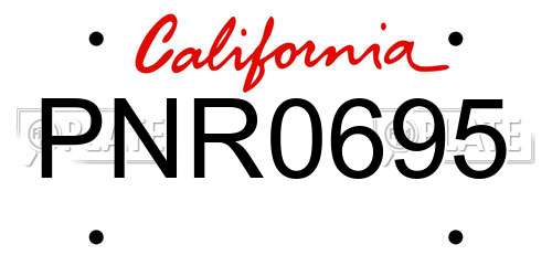 PNR0695 California License Plate