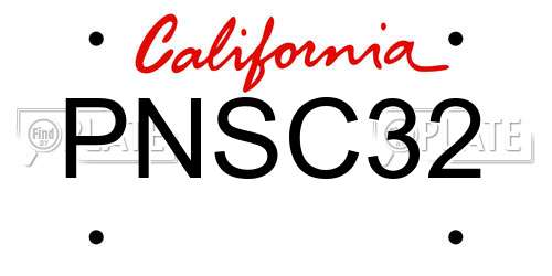 PNSC32 California License Plate