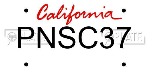 PNSC37 California License Plate