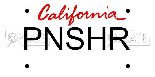 PNSHR California License Plate
