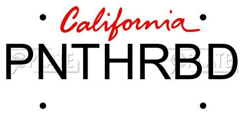 PNTHRBD California License Plate
