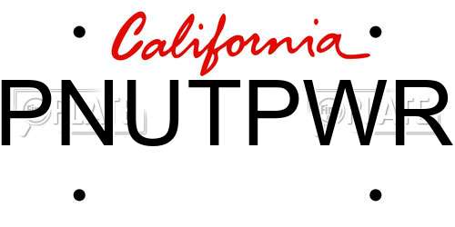 PNUTPWR California License Plate