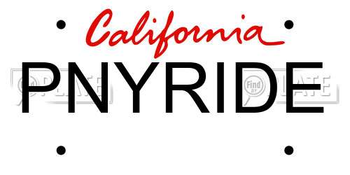 PNYRIDE California License Plate