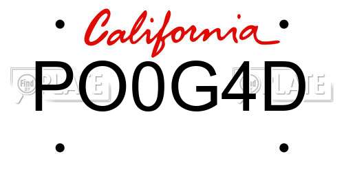 PO0G4D California License Plate