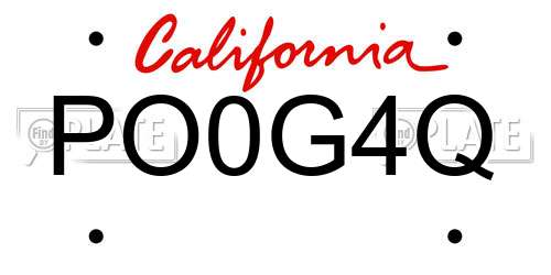 PO0G4Q California License Plate