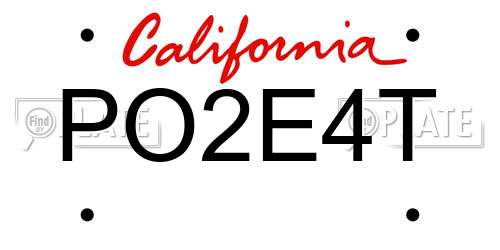 PO2E4T California License Plate