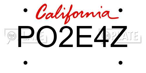 PO2E4Z California License Plate