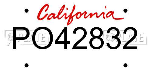 PO42832 California License Plate