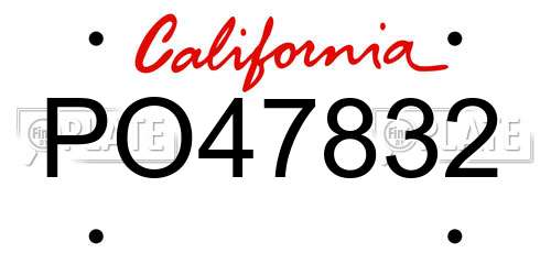 PO47832 California License Plate
