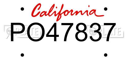 PO47837 California License Plate