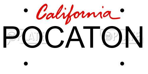POCATON California License Plate