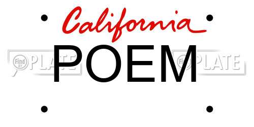 POEM California License Plate