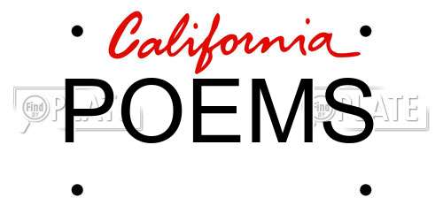 POEMS California License Plate