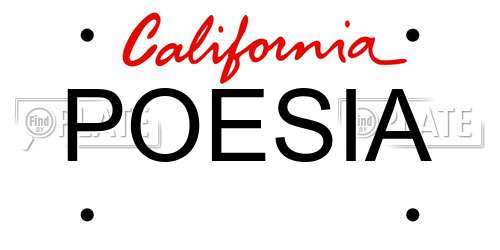 POESIA California License Plate