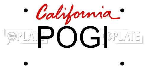 POGI California License Plate