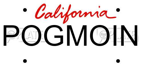POGMOIN California License Plate