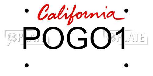 POGO1 California License Plate