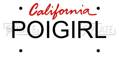 POIGIRL California License Plate