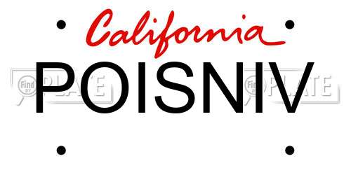 POISNIV California License Plate