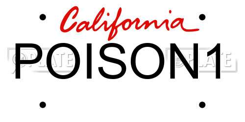 POISON1 California License Plate